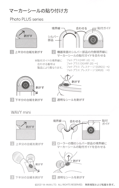 マーカー貼り付け方