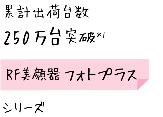累計出荷台数250万台突破 RF美顔器フォトプラスシリーズ