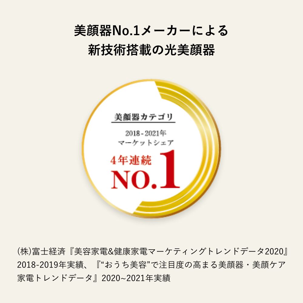 美顔器No.1メーカーによる新技術搭載の光美顔器