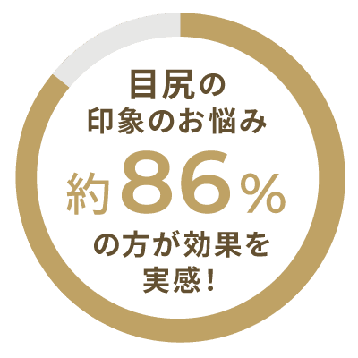 目尻の印象のお悩み 約86%